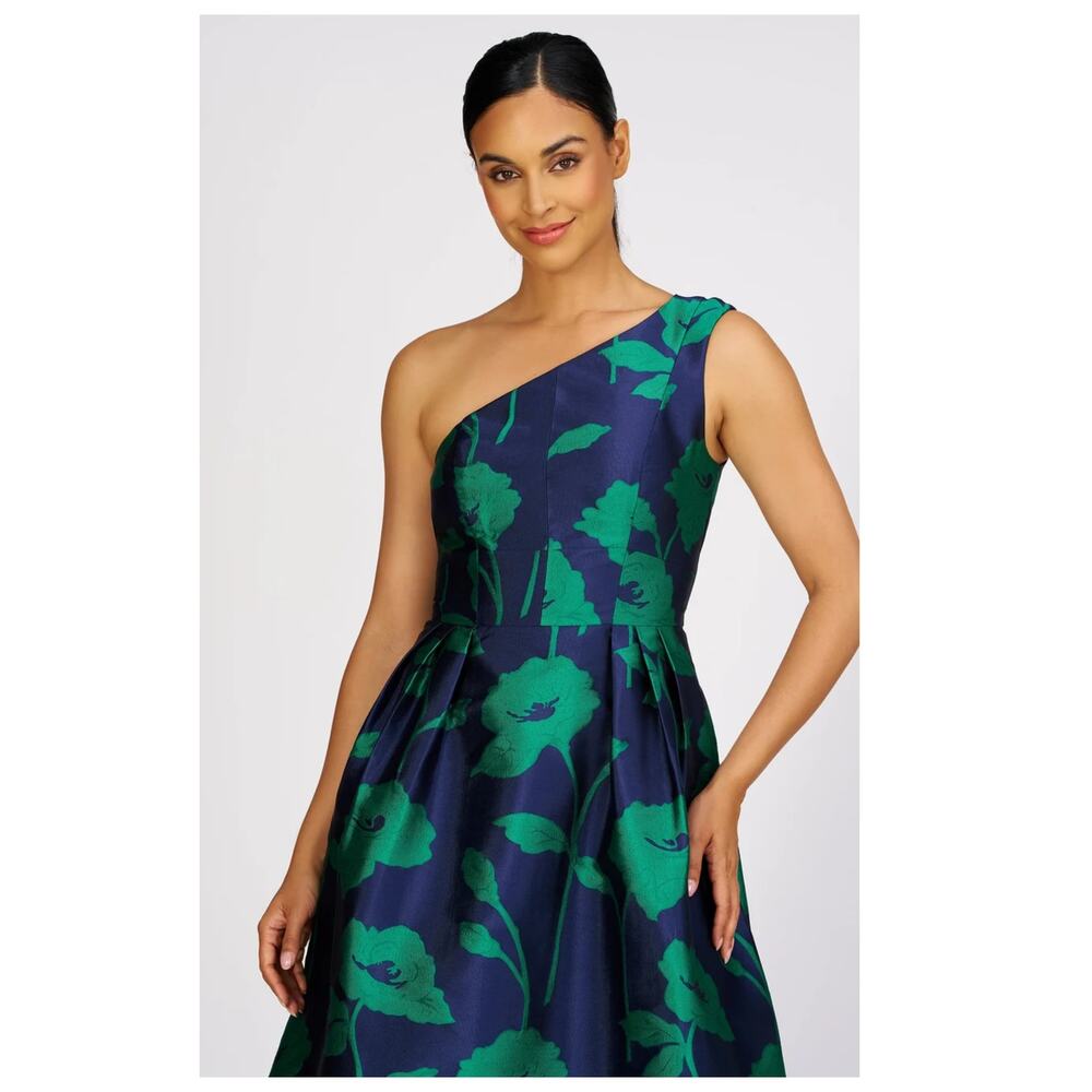 NEW Kay Unger Tiara Floral Print One-Shoulder Gown Size 6 - Picture 4 of 14